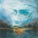 Fotomurale blu con grafica astratta della natura 2,70 x 2,12 m
