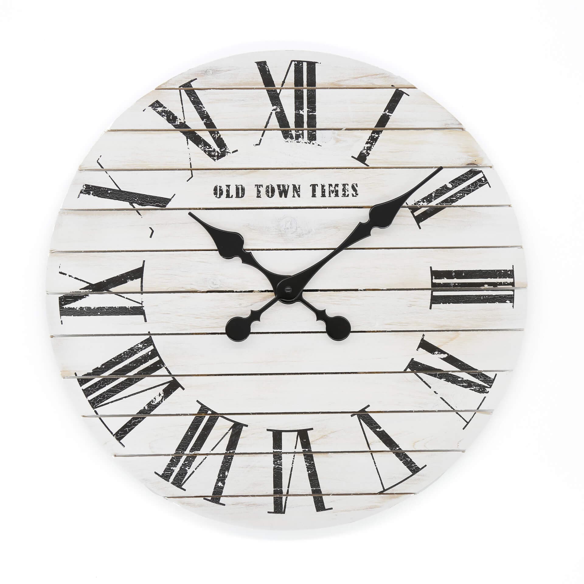 Orologio da parete in legno bianco