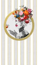 Fotomurale a strisce, strisce di faccia classiche, romantico opaco in bianco 2,70 x 1,59m