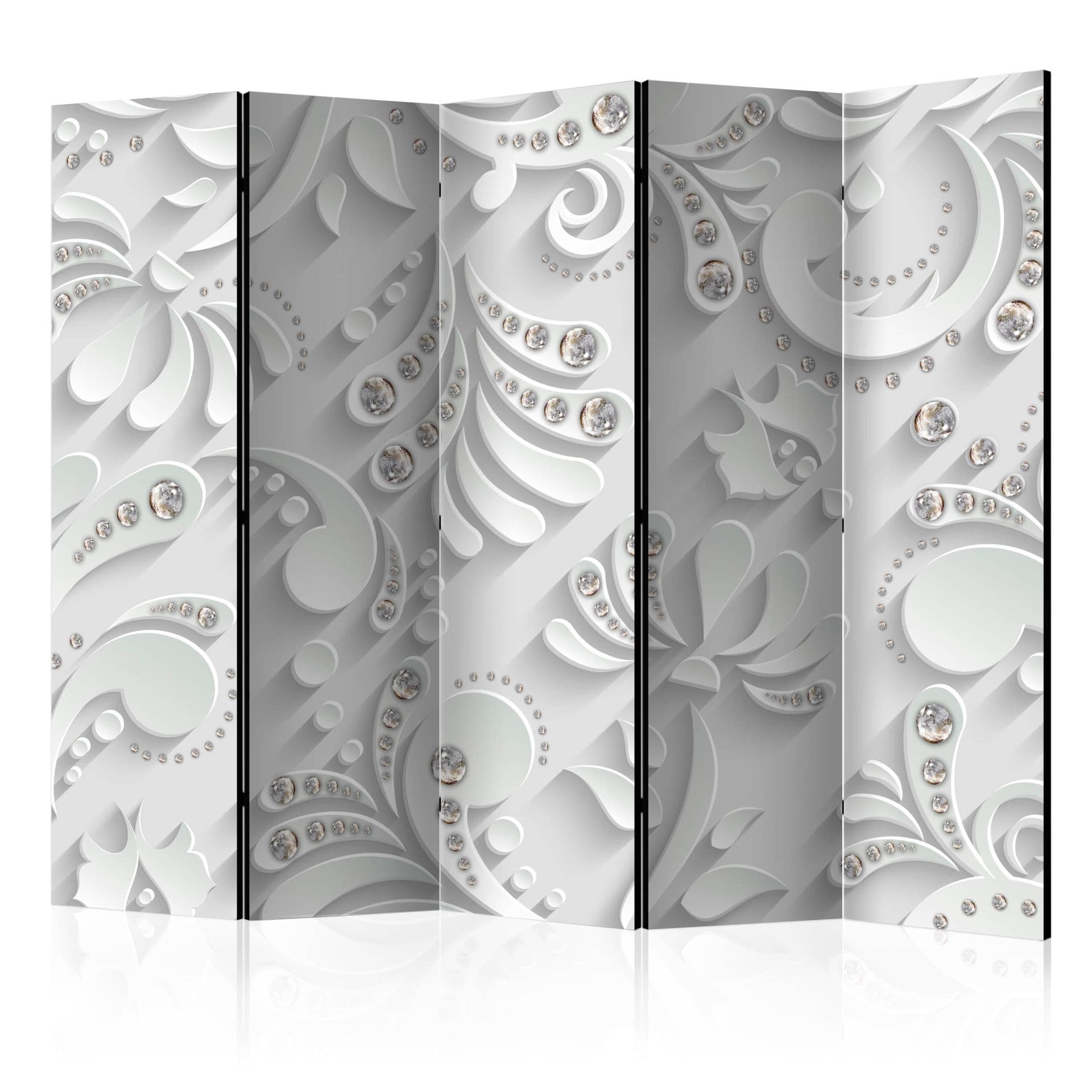 Schermo divisorio - Fiori in cristalli , 5 pezzi - 225x172 cm