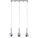 Pendelleuchte Iris 3 Metallic, 40W, 120 x 66 cm, Glas Pendelleuchte