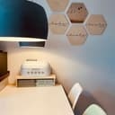 Hexagon - Holz Birke-Furnier - Lebe, Lache, Liebe 