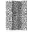 Divisorio per sala - Labirinto bianco e nero, 3 pezzi