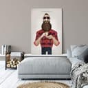Stampa su tela Braun - Lumbersexual