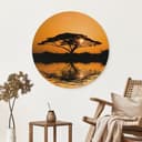 Stampe per pareti Africa | Paesaggio romantico per il soggiorno - Alu-Dibond Round