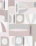 Fotomurale Geometria astratta in bianco sporco e grigio in stile metà secolo 2,7 x 2,12 m