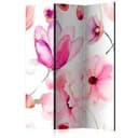 Divisorio per sala - Sinfonia di fiori in rosa, 3 pezzi