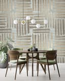 Fotomurale Grafica a righe in beige e verde salvia 3,4 x 2,12 m