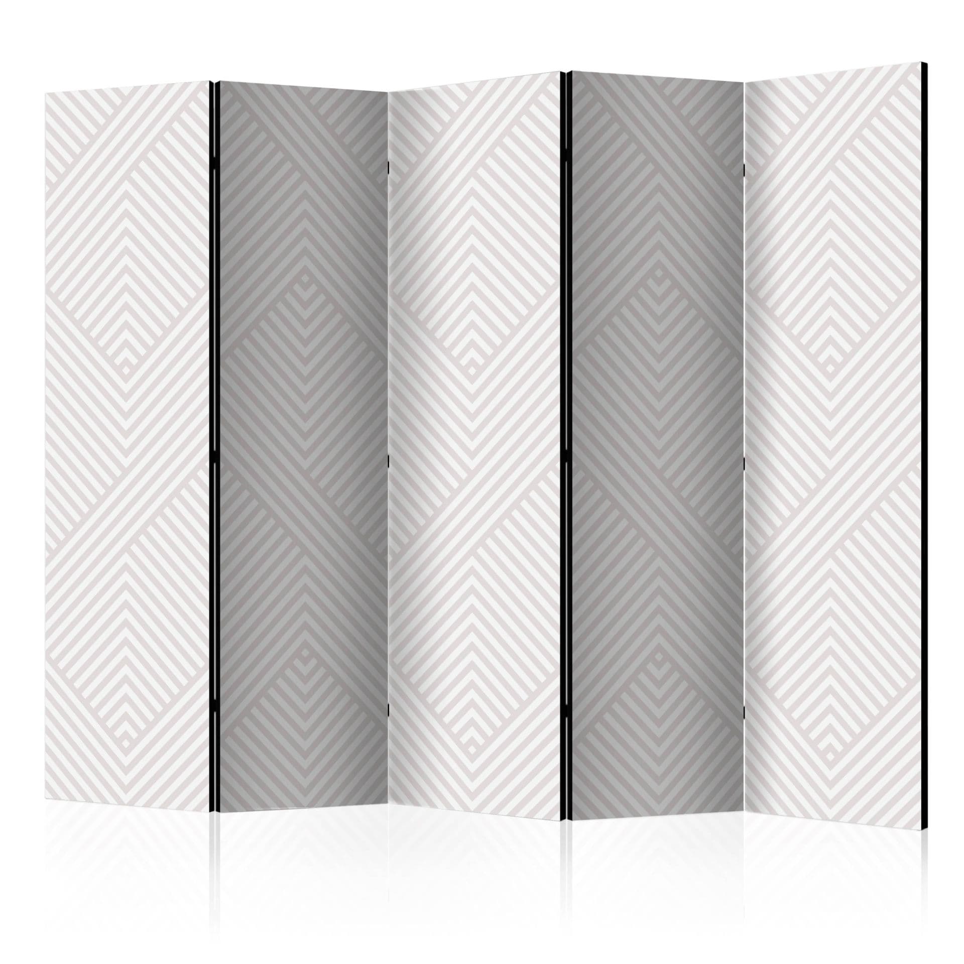 Schermo divisorio - Linee spezzate, 5 pezzi - 225x172 cm