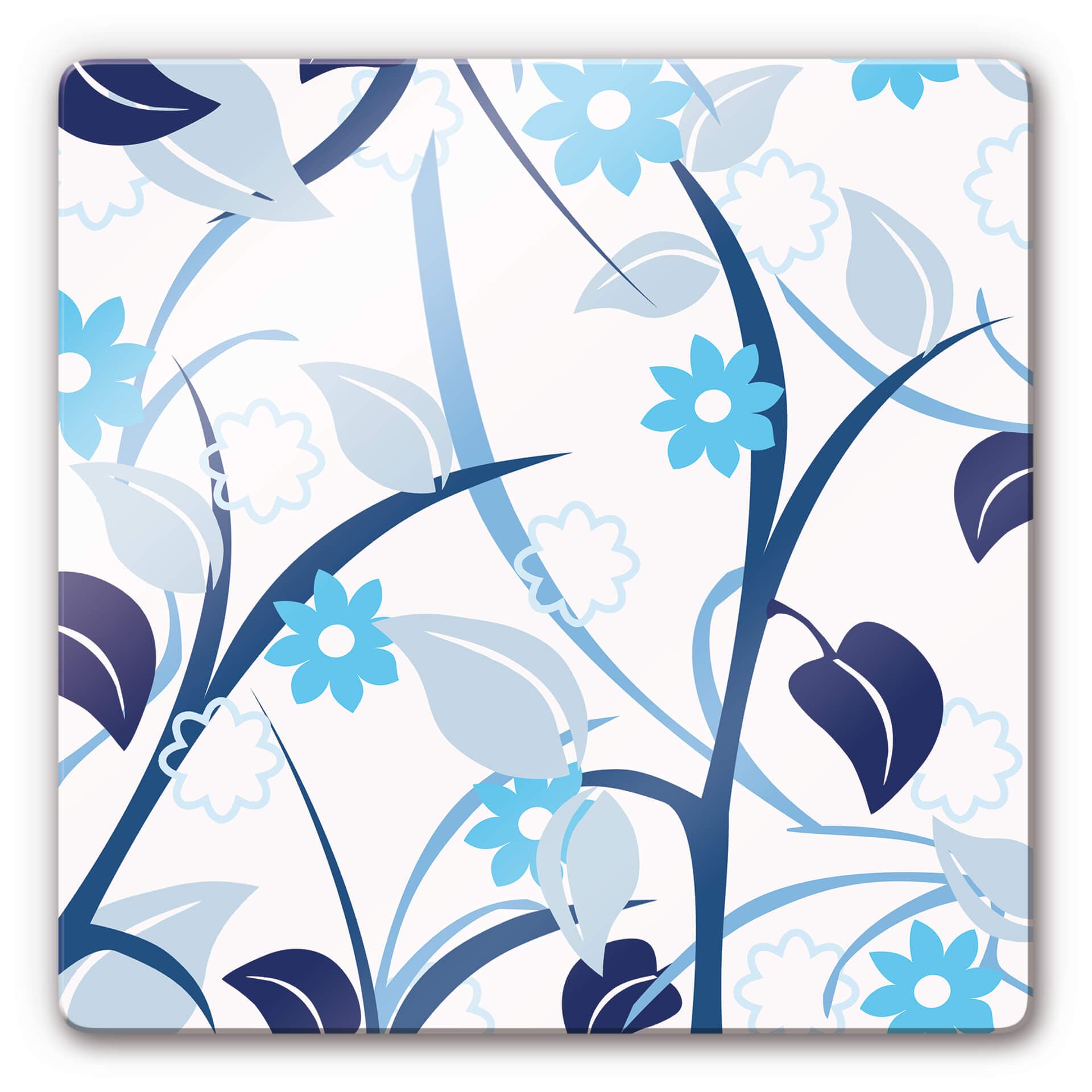 Stampa su vetro - Giardino fiorito blu