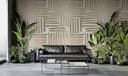 Fotomurale con motivo Grafico a righe in beige e grigio 2,7 x 1,59 m