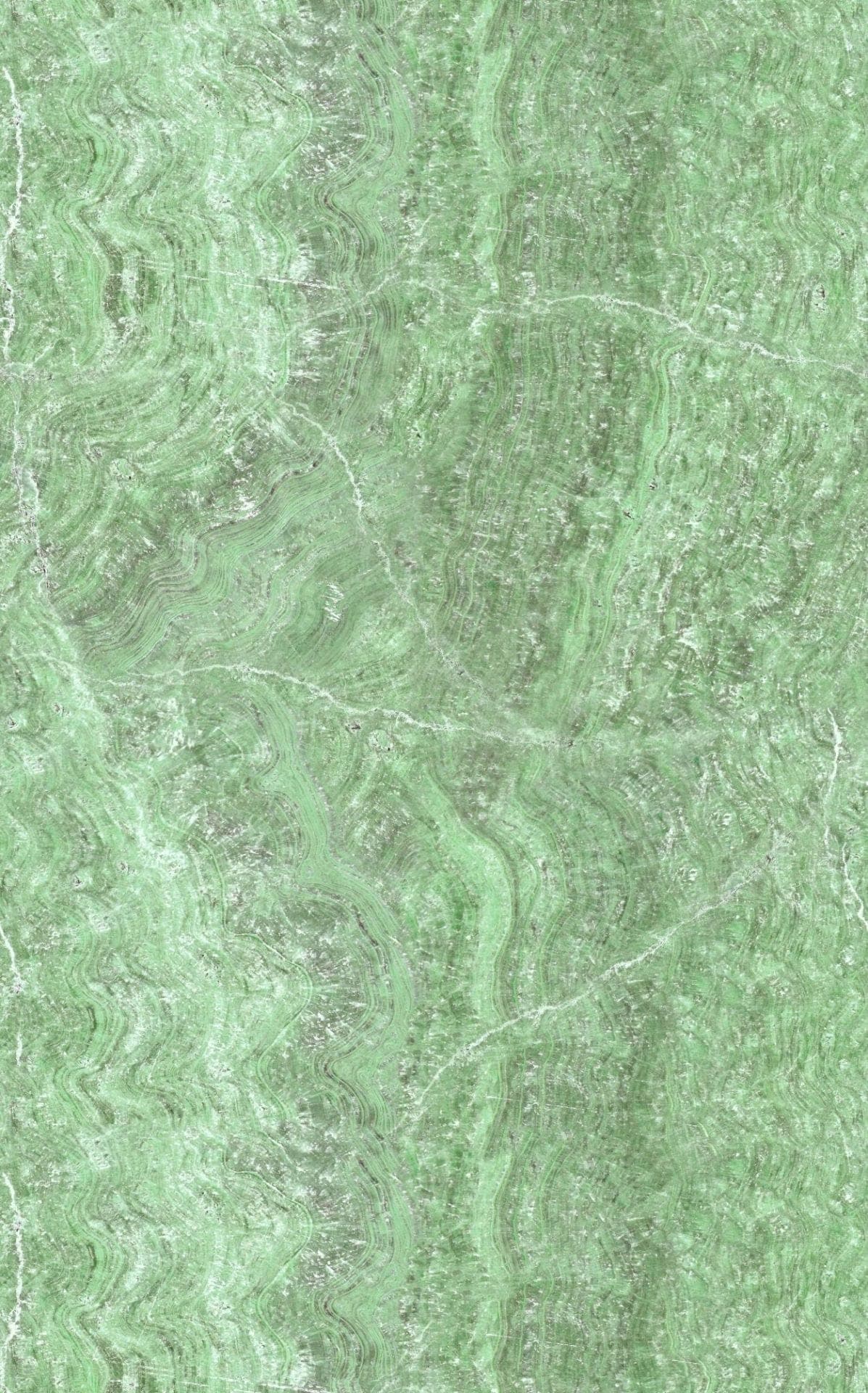 Fotomurale con motivo in marmo verde dall'aspetto di pietra naturale con morbide venature 3,4 x 2,12 m