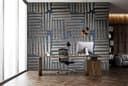 Fotomurale Grafica a strisce blu e beige con texture 2,7 x 1,59 m
