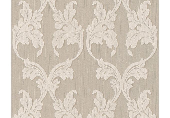 Architects Paper - carta da parati in tessuto serie "Tessuto" colore beige-grigio, bianco-grigio