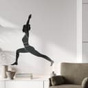 Adesivo murale guerriero yoga silhouette monocromatica