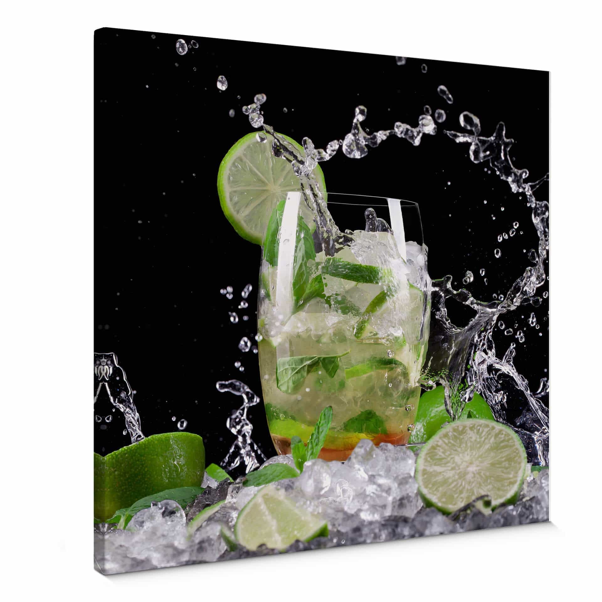Stampa su tela - Splashing Mojito - quadrato 