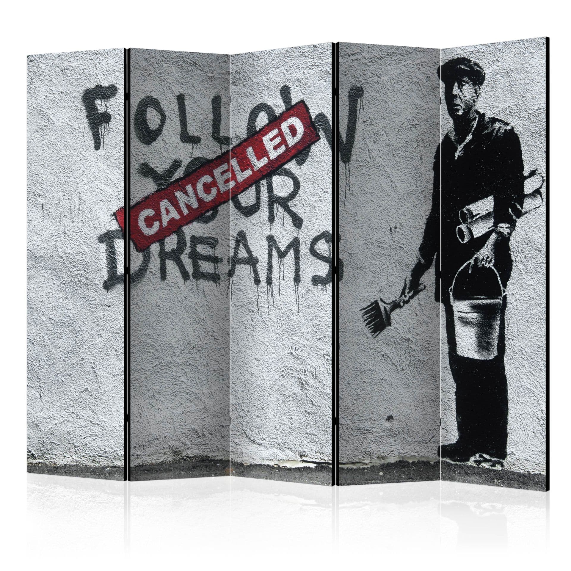 Divisorio - Sogni infranti (Banksy) , 5 pezzi - 225x172 cm