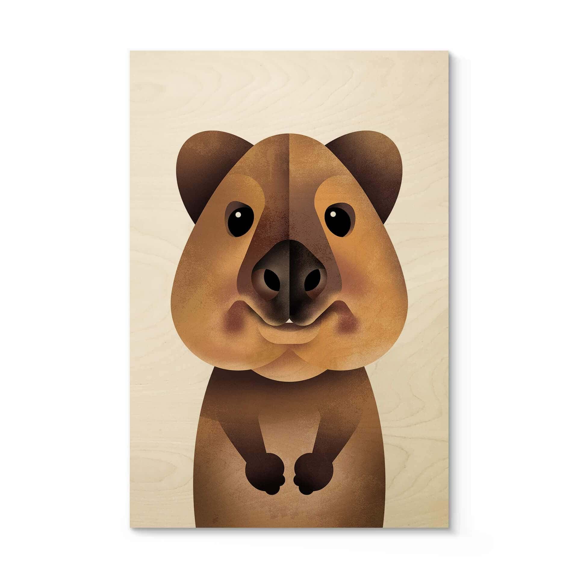 Stampa su legno Braun - Quokka