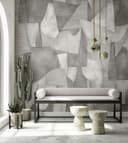 Fotomurale Forme geometriche astratte in grigio Minimalista 2,7 x 2,12 m