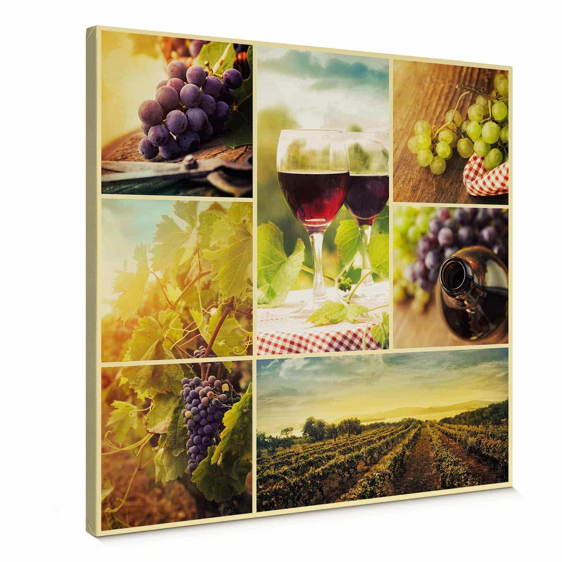 Stampa su tela - Collage di vino - quadrato