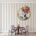 Fotomurale a strisce, strisce di faccia classiche, romantico opaco in bianco 2,70 x 1,59m