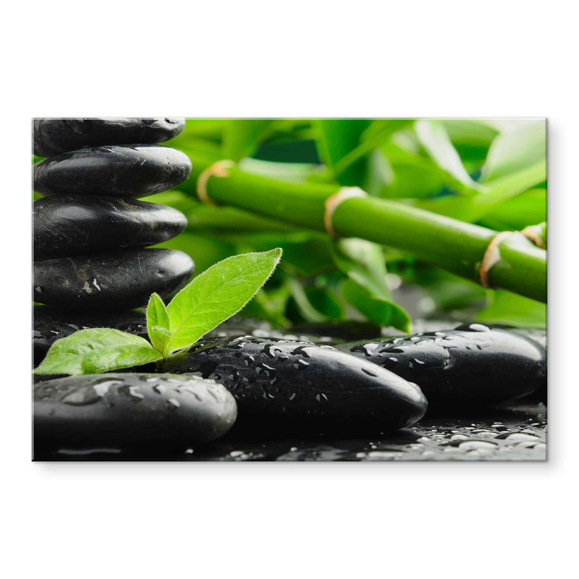 Stampa su vetro acrilico Black Zen Stones