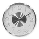 Moderne Aluminium Wanduhr grau mit Silberoptik - R