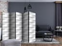 Paravento - Illusione bianca, 5 pezzi - 225x172 cm