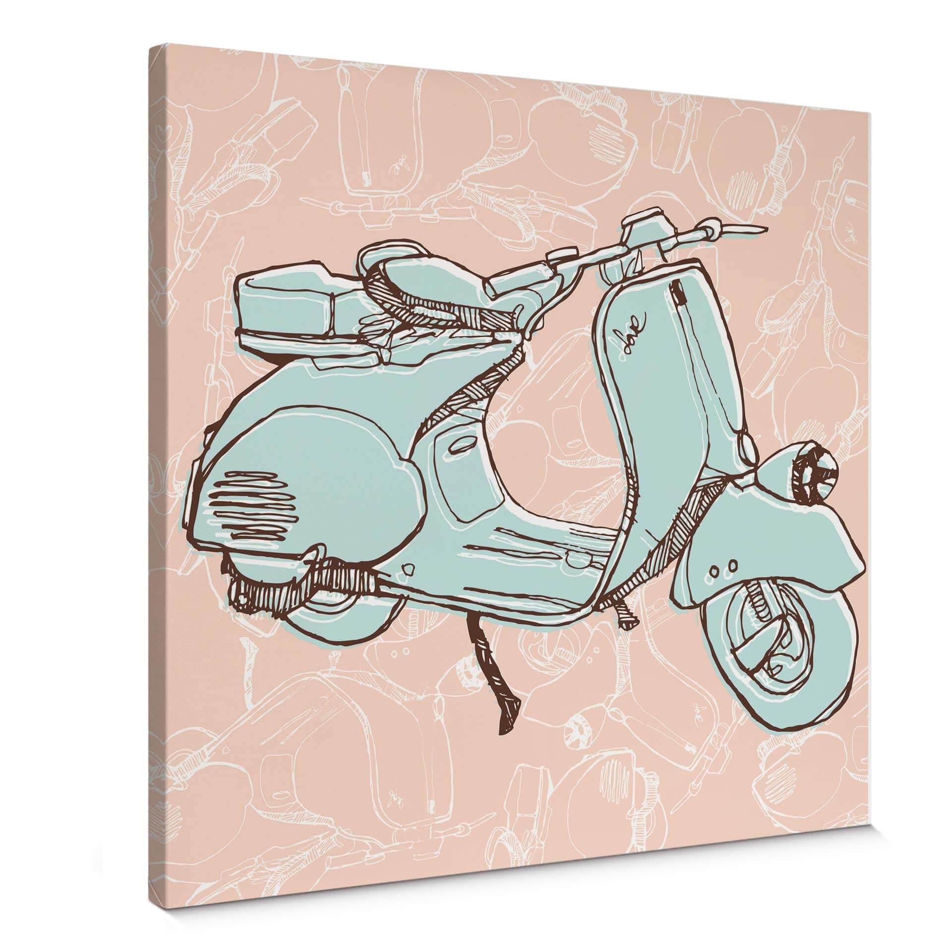 Stampa su tela - Vespa illustrata - quadrato