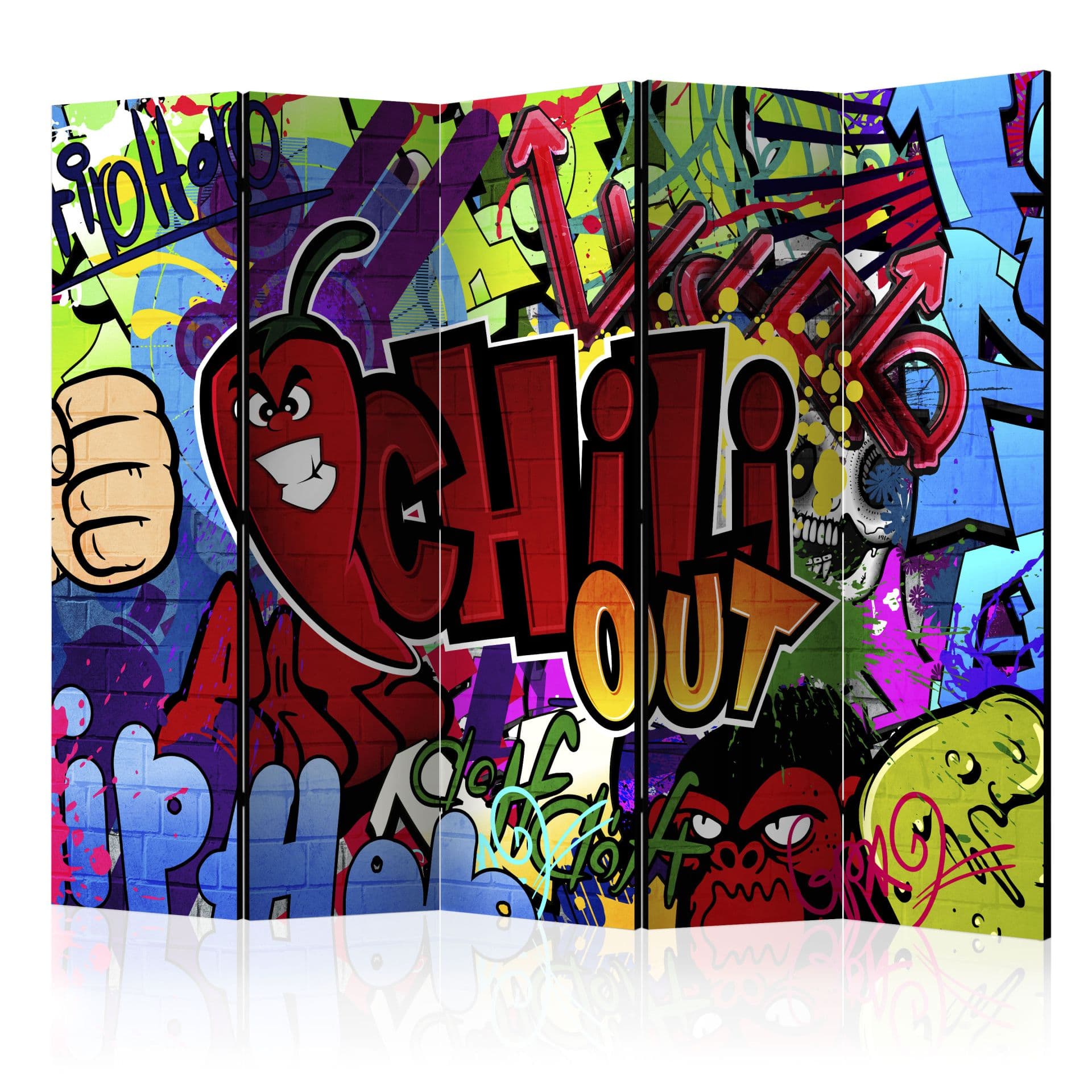 Divisorio - Graffiti - Peperoncino da, 5 pezzi - 225x172 cm