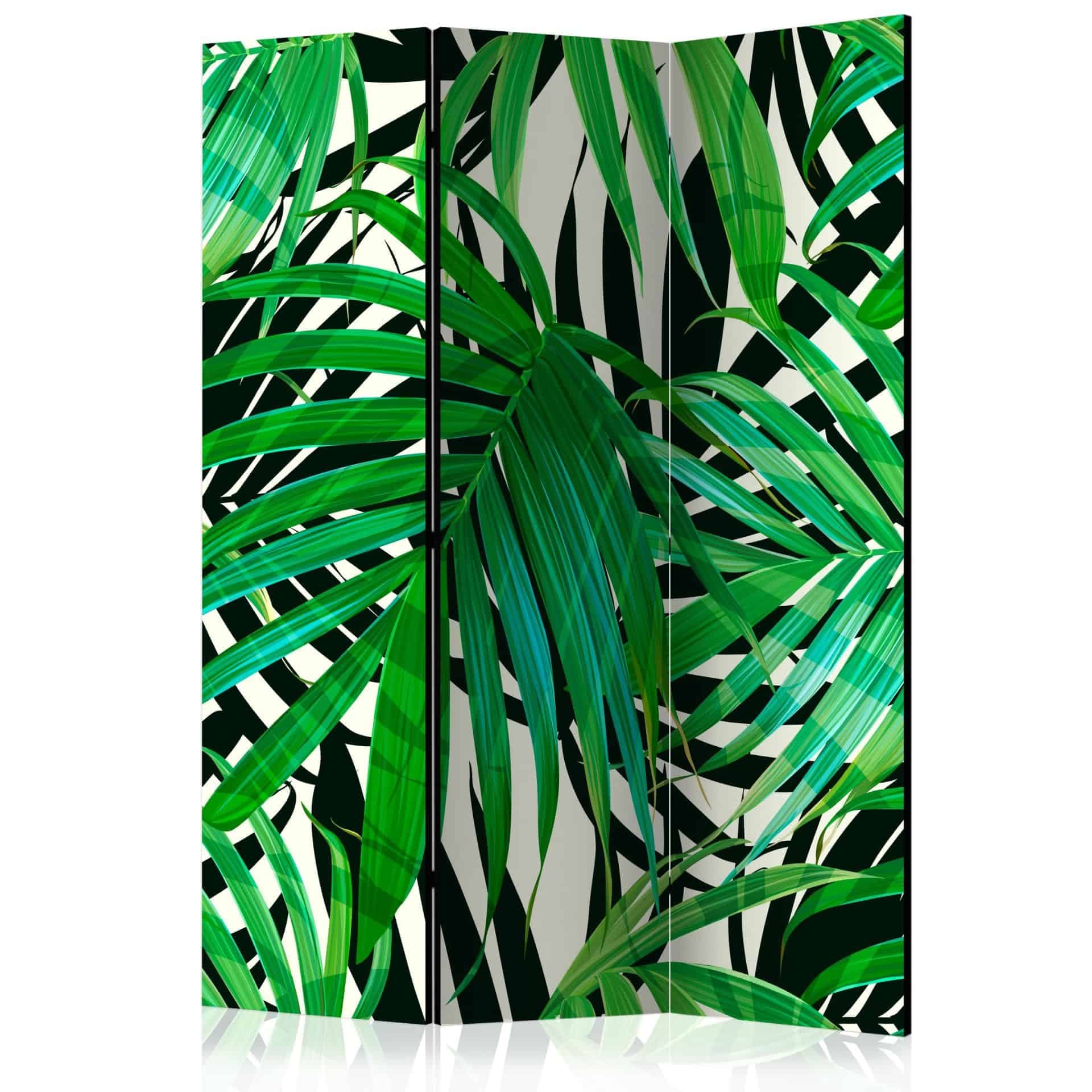 Schermo divisorio - Foglie tropicali, 3 pezzi