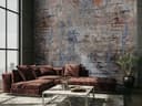 Fotomurale Aspetto astratto del cemento in grigio con blu e rosso ruggine in usato 2,7 x 2,12 m