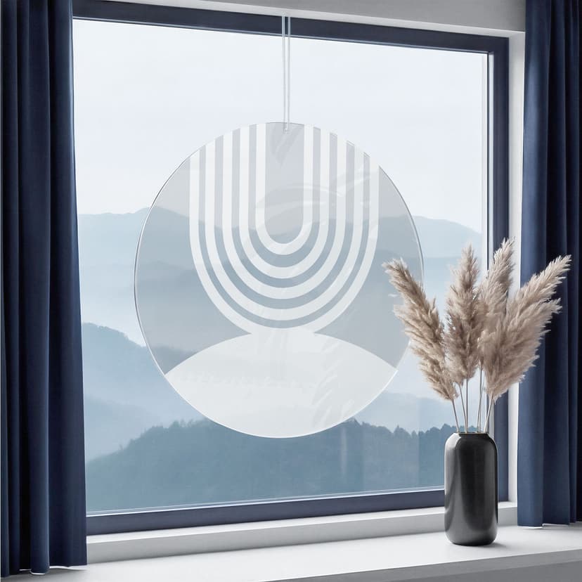 Stampa su acrilico, quadro per finestra da appendere Arco geometrico dal design moderno - Rotondo
