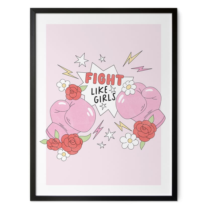Poster Combattere come le ragazze - Potere alle femministe
