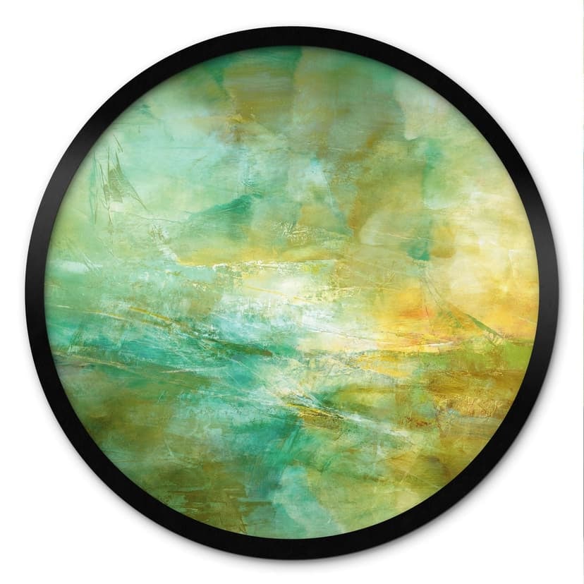 Poster con orizzonte astratto in verde lime - Schmucker - Rotondo