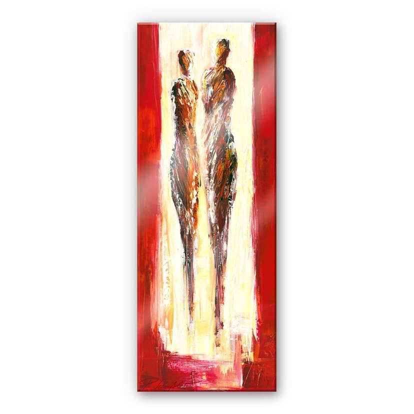 Stampa su vetro acrilico Schüßler - Coppia in rosso - Panorama