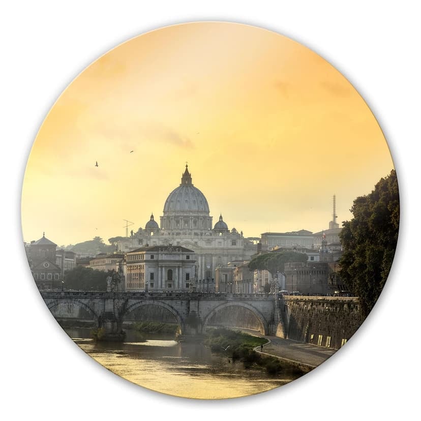 Ponte Sant'Angelo con basilica di San Pietro - tondo