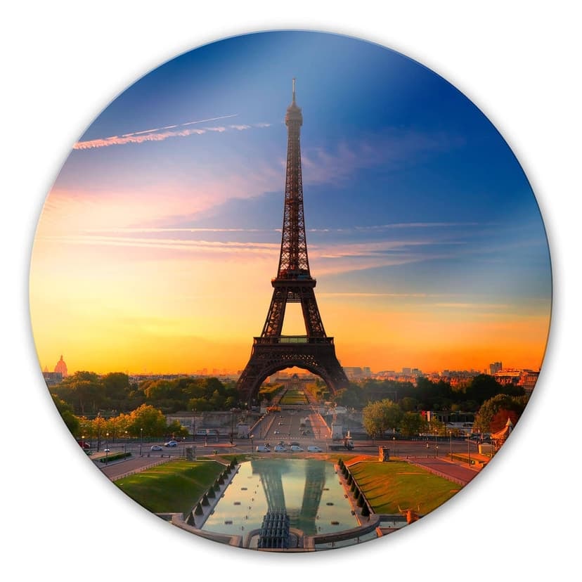 La torre Eiffel nel tramonto - tondo