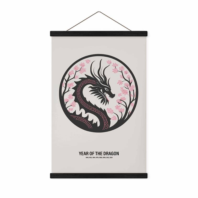 Poster tessile Segno zodiacale cinese - Anno del Drago - Paperago