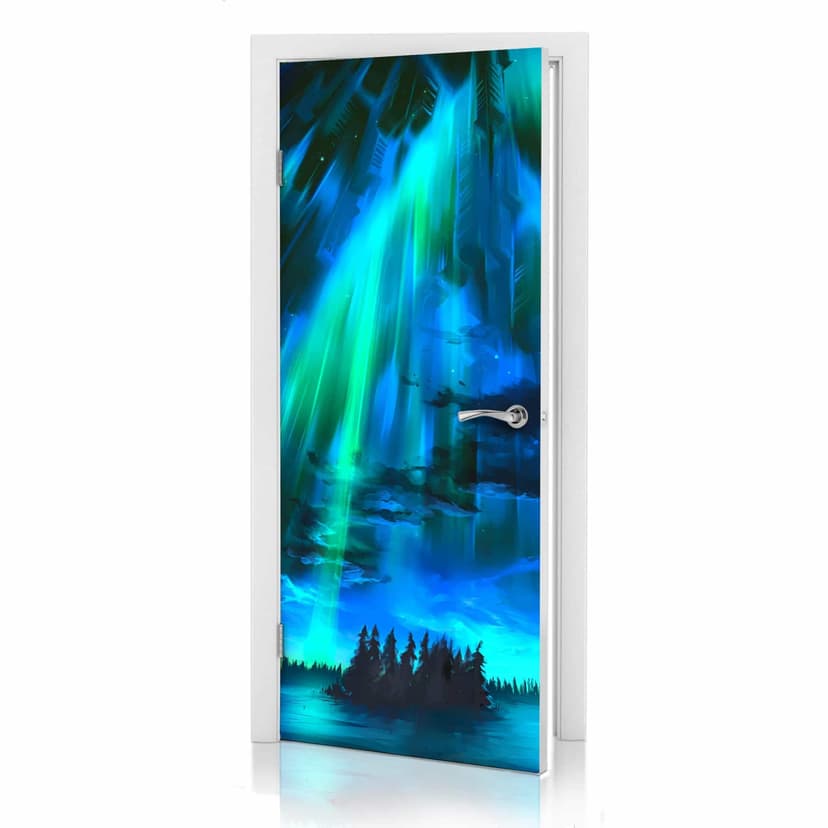Adesivo per porta aerroscape - Aurora boreale