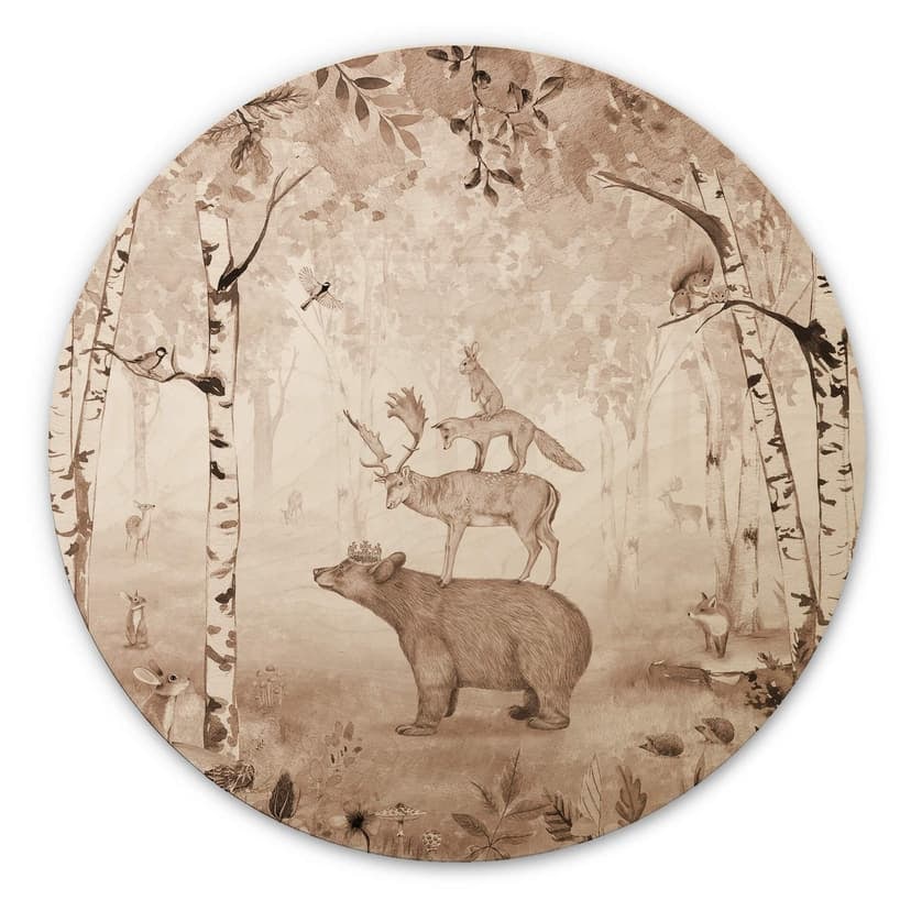 Stampa su legno Kikki Belle - Il Re Orso - Rotondo