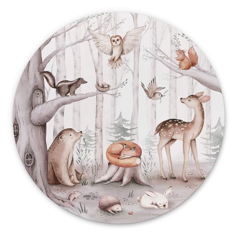 Cerchio a muro Kvilis - Cute Forest Animals