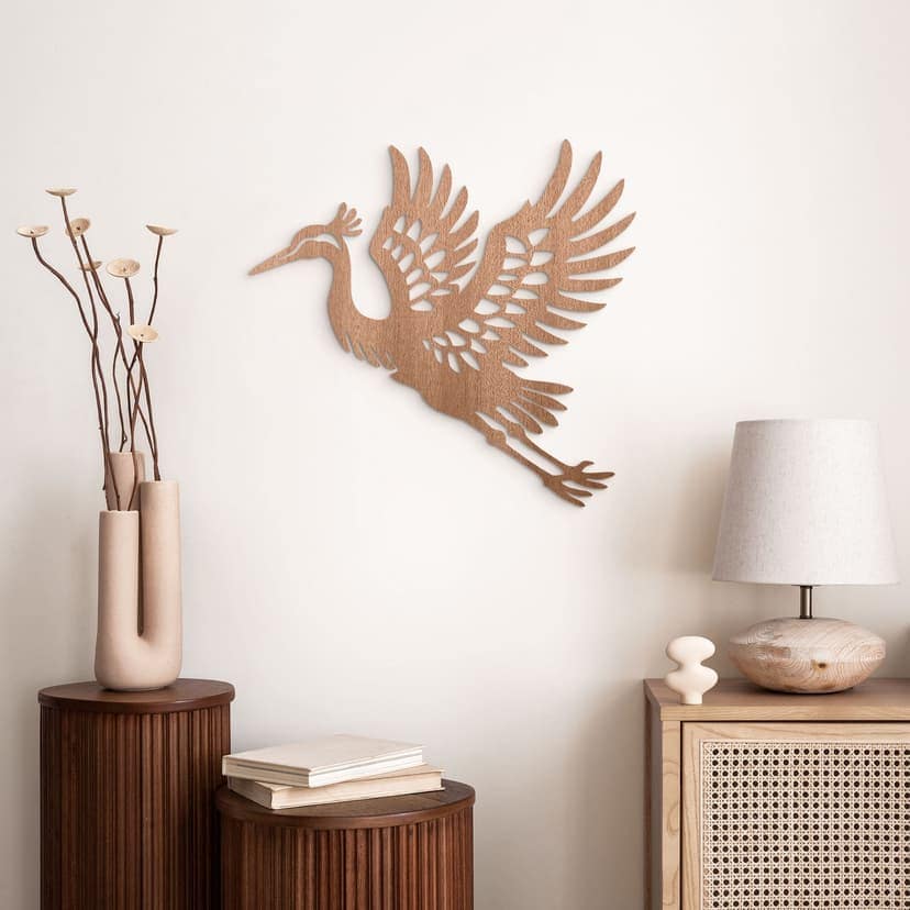 Decoro in legno Gru - Uccello elegante