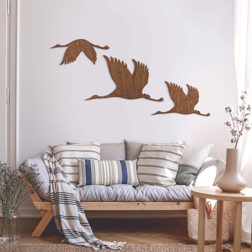 Decorazione in mogano- Gru 01