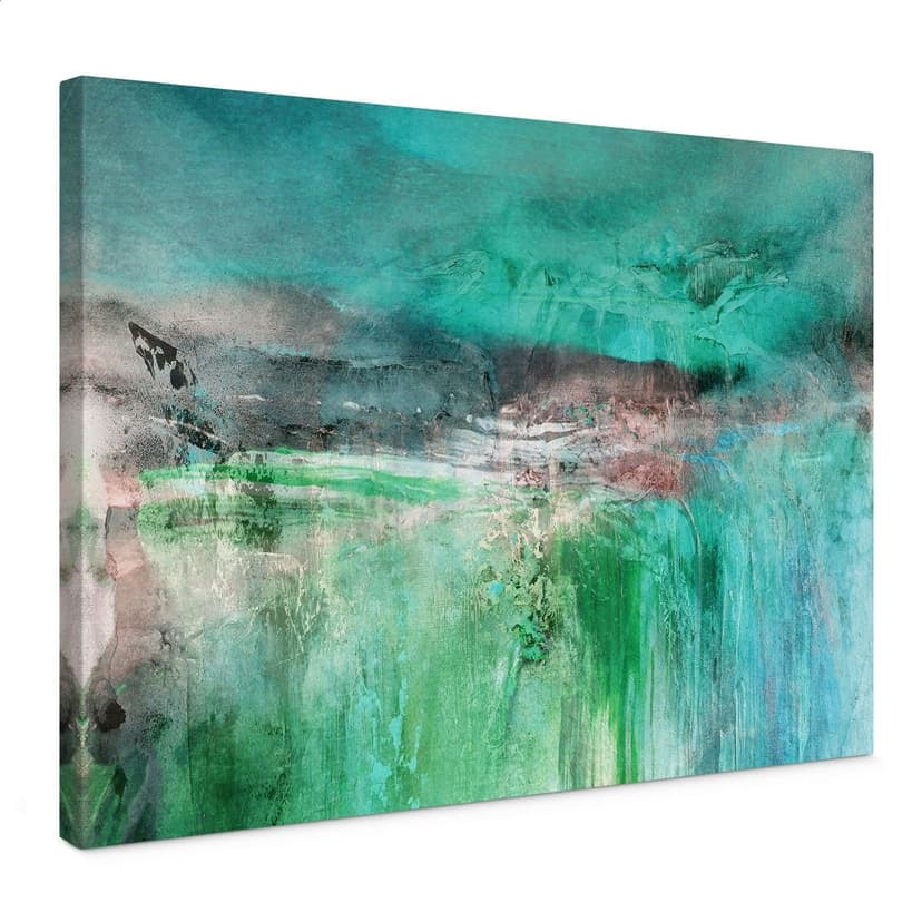 Stampe su tela Astratto - Paesaggio fantastico verde - Schmucker