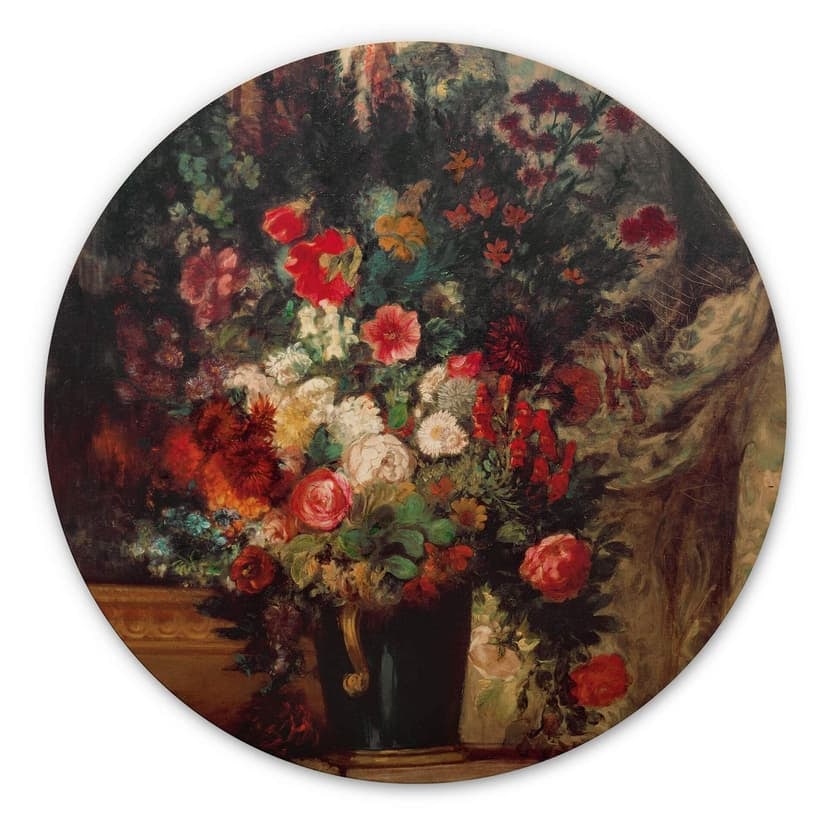 Stampa su legno Delacroix - Vaso di fiori