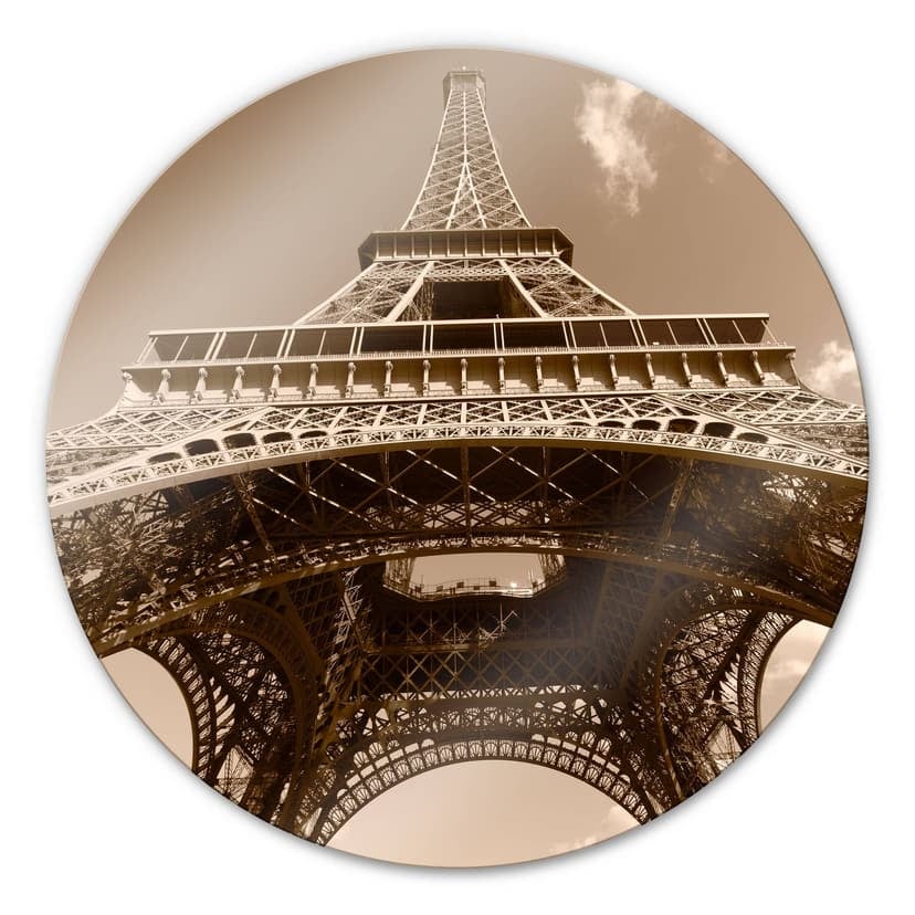 Stampa su vetro - Torre Eiffel in prospettiva - tondo