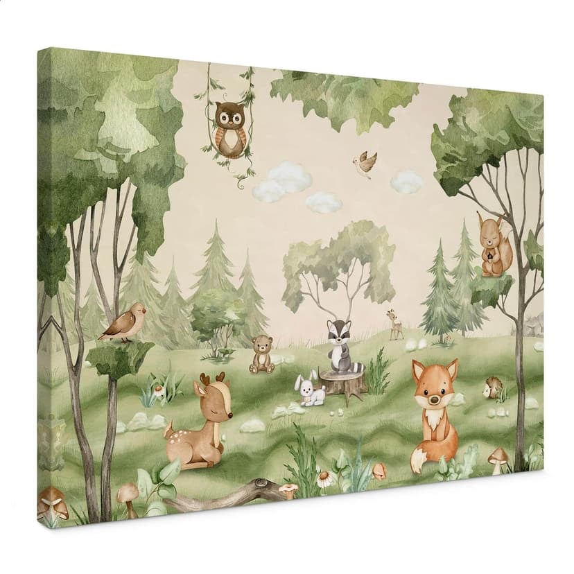 Stampe su tela Animali dolci nel cuore della foresta - Oliver Robins