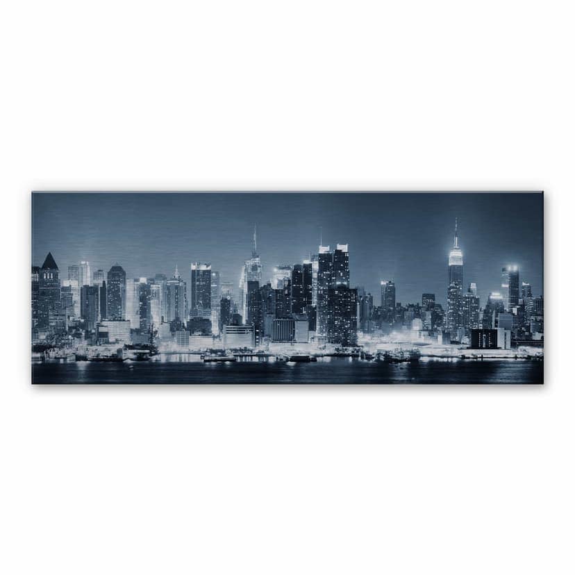 Stampa su Alu-Dibond - New York di notte 1 - Panorama