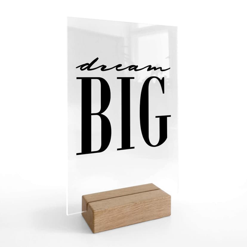 Decoro acrilico + supporto Dream big